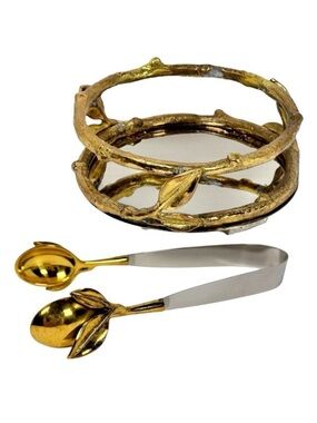 NEW Godinger Ice Tongs & Bottle Caddy Set Barware Holiday Dining Thanksgiving